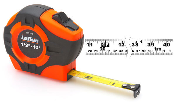 Lufkin 25mm (1") x 10m (33â) Hi-Viz orange P1000 målebånd - Lufkin