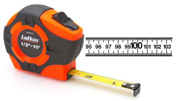 Lufkin 19mm x 5m Hi-Viz orange P1000 målebånd - Lufkin