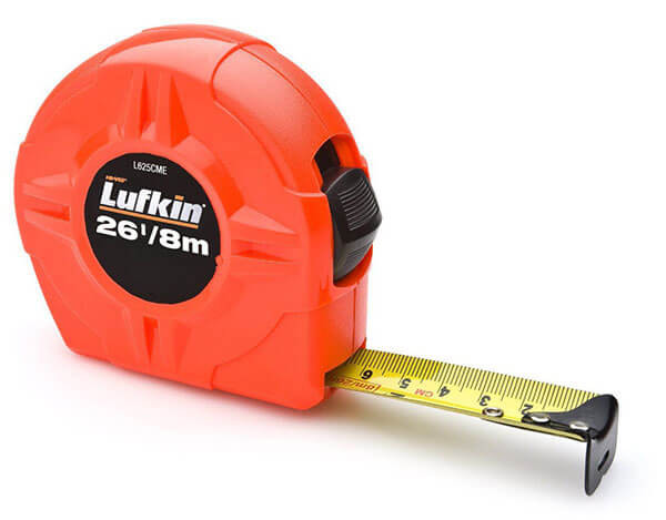 Lufkin 25mm (1") x 8m (25â) Hi-Viz orange økonomi målebånd - Lufkin