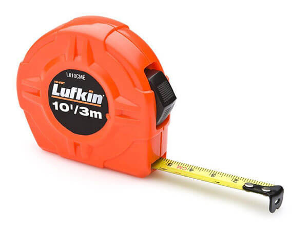 Lufkin 13mm (1/2") x 3m (10â) Hi-Viz orange økonomi målebånd - Lufkin