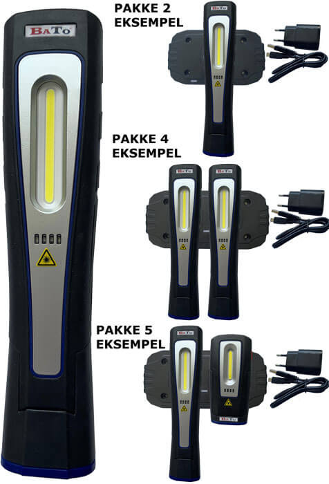 BATO Arbejdslampe Wireless COB, 55-500 Lumen. - Bato