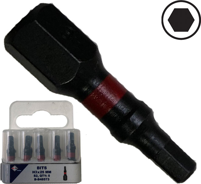 'BATO 1/4" Bits Torsion S4 slag 6kt. 3mm x 25mm' - Bato