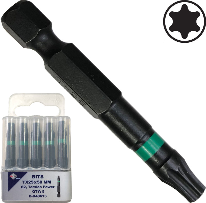 'BATO 1/4" Bits Torsion S4 slag Torx 25 x 50mm' - Bato