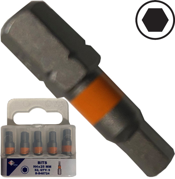 'BATO 1/4" Bits industri 6kt. 2,0mm x 25mm' - Bato