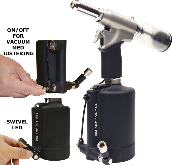 'BATO Heavy-Duty Luftnitteapparat 4,0-6,4mm. Med vacuum system.' - Bato