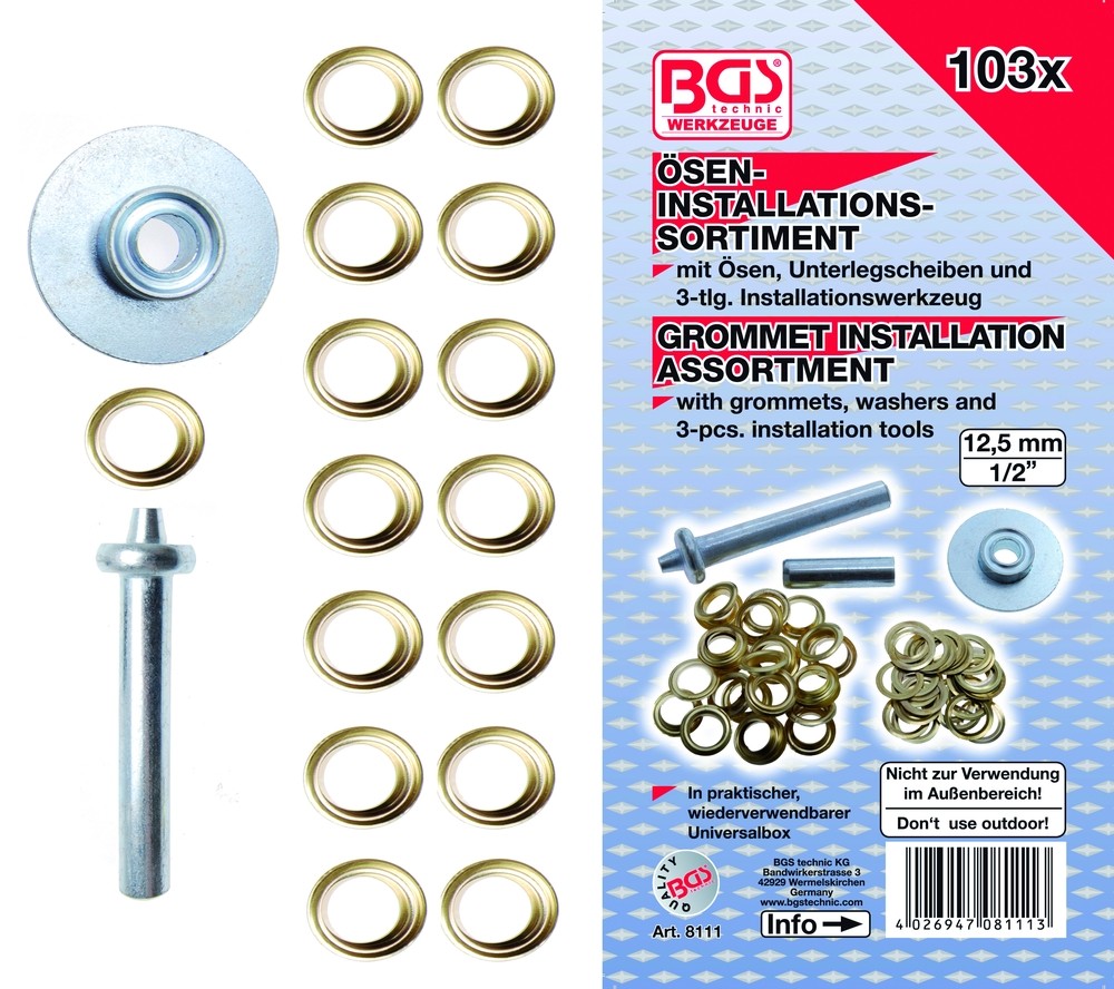 'BGS Ring/hul installationssortiment. 103 dele' - Bgs