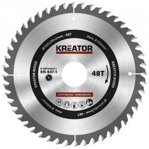 Rundsavsklinge 165 mm 48 HM tænder Kreator KRT020411 - Kreator