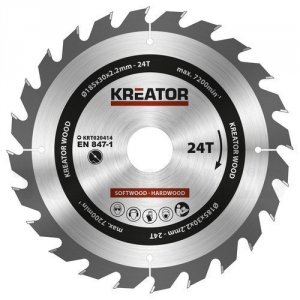 Rundsavsklinge 185 mm  24 HM tænder Kreator KRT020414 - Kreator