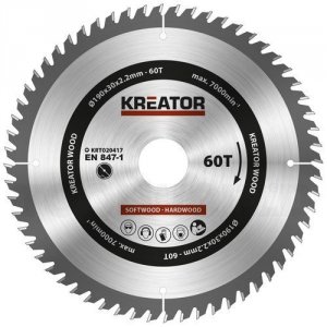 Rundsavsklinge 190 mm 60 HM tænder Kreator KRT020417 - Kreator