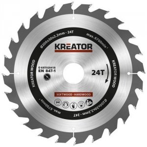 Rundsavsklinge 200 mm 24 HM tænder Kreator KRT020418 - Kreator