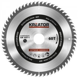 Rundsavsklinge 200 mm 60 HM tænder Kreator KRT020419 - Kreator