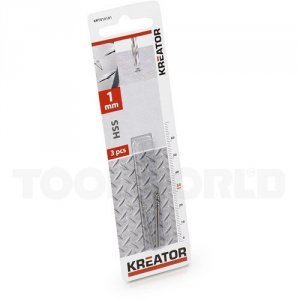 HSS metalbor 1,0 mm - 3 stk. Kreator KRT010101 - Kreator