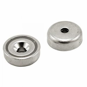 Diesella neodymium pottemagnet ø16x4,5 undersænket skruehul ø3,5mm Diesella - Diesella