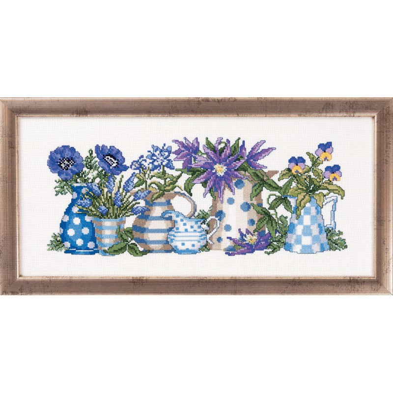 Blå blomster 38x17 R5355