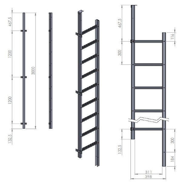 Modum Redningsstige -3,00 - Modum