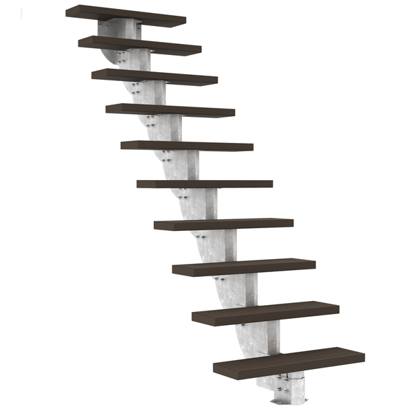 Dolle Gardenstep - Mørkebrune Trimax trin - u/gelænder (80 cm bred)-1,85-2,25 - Dolle