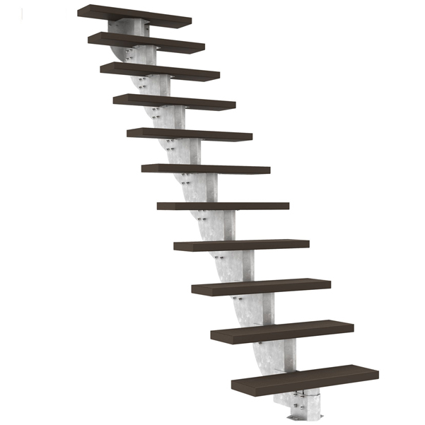 Dolle Gardenstep - Mørkebrune Trimax trin - u/gelænder (80 cm bred)-2,03-2,47 - Dolle