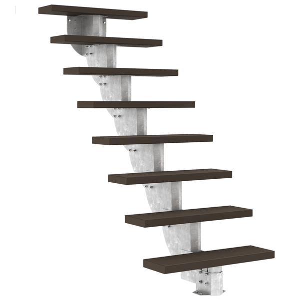 Dolle Gardenstep - Mørkebrune Trimax trin - u/gelænder (80 cm bred)-1,48-1,80 - Dolle