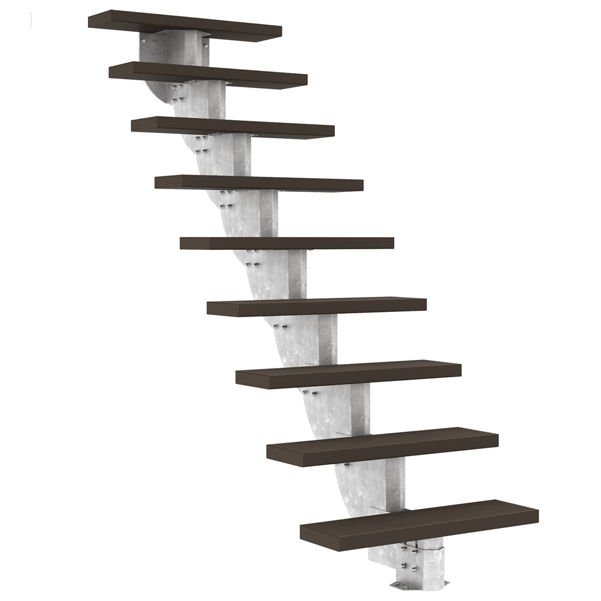 Dolle Gardenstep - Mørkebrune Trimax trin - u/gelænder (80 cm bred)-1,66-2,02 - Dolle