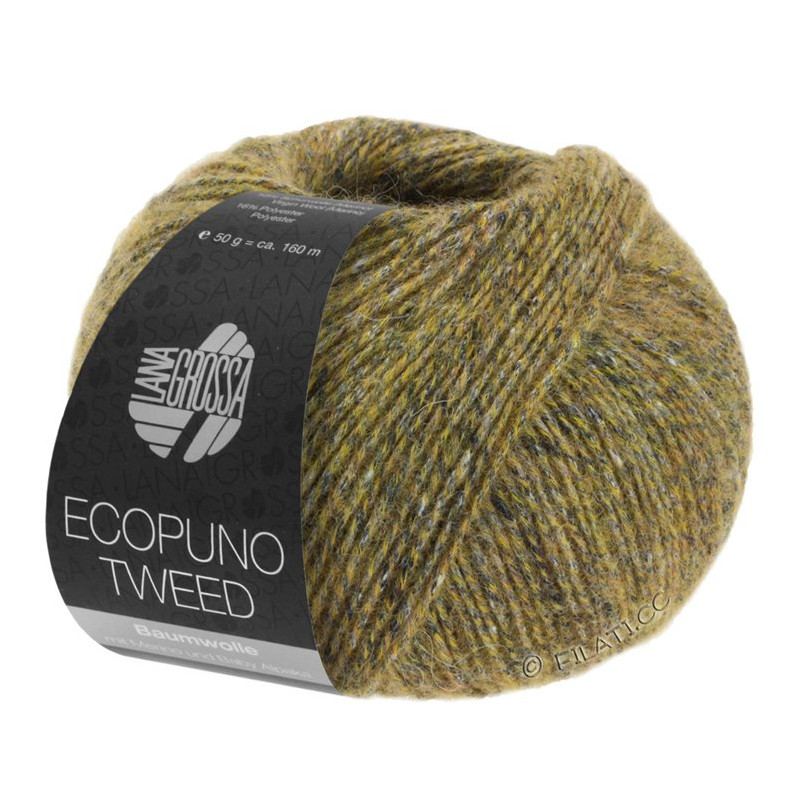 Ecopuno Tweed - Ecopuno Tweed, farve - 310 Gul/grå meleret