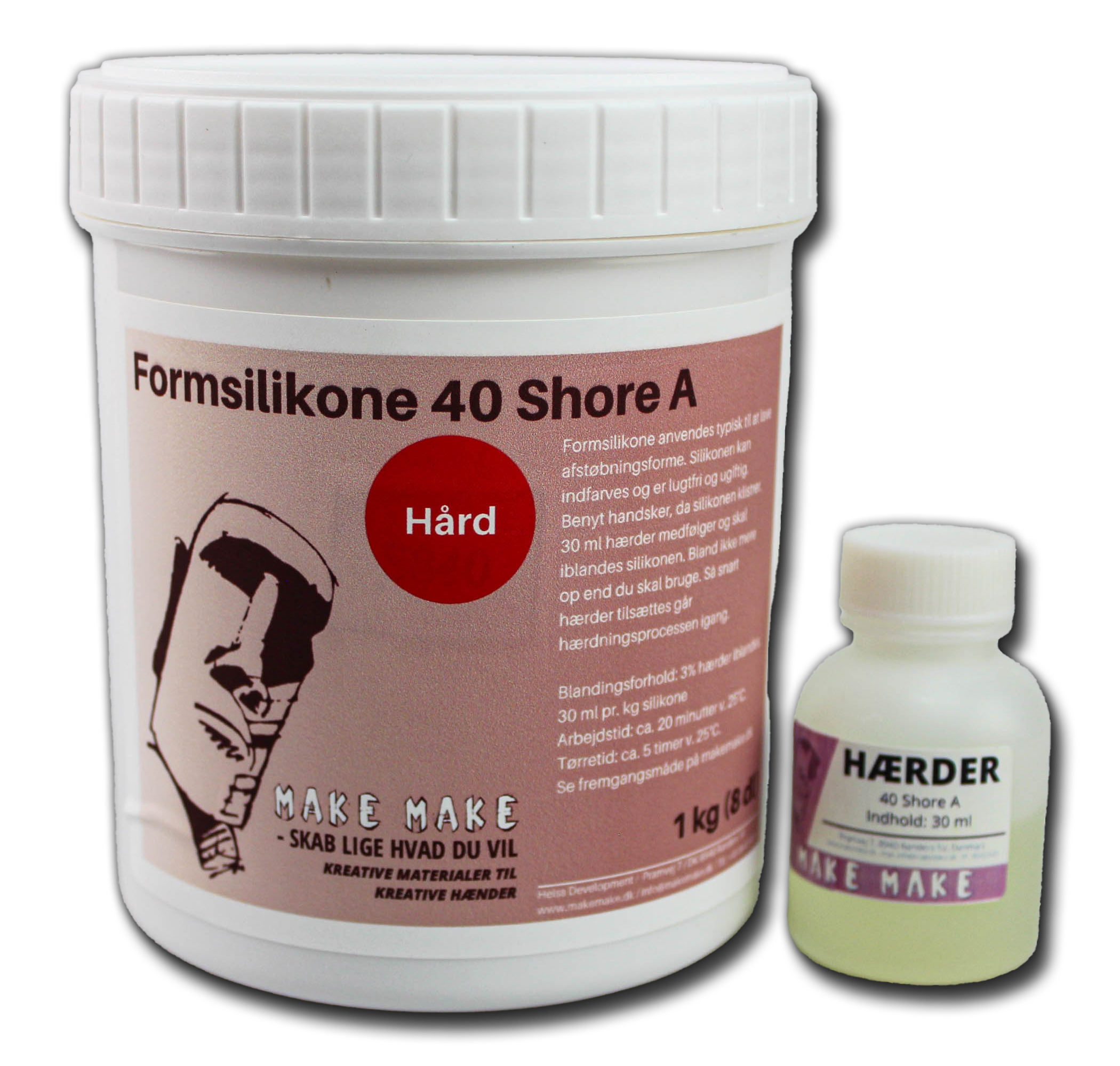 Formsilikone - Hård (40 Shore A) 1 kg - MakeMake